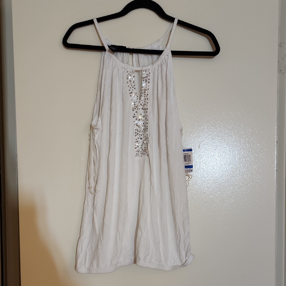 INC International Concepts White Embellished Camisole